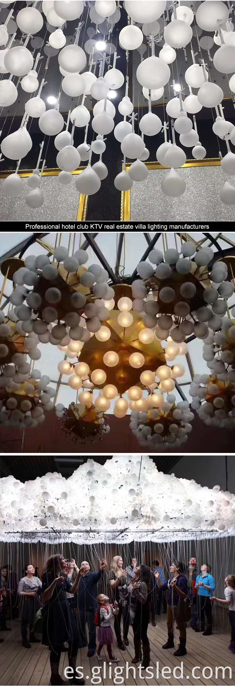 Decoración de la galería de decoración de arte moderno decoración de globo de plástico lámpara de iluminación de iluminación